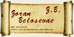 Zoran Beloševac vizit kartica